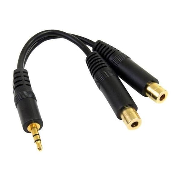 STARTECH Stereo splitterkabel - 3,5 mm hona minijack till 2x 3,5 mm hona minijack - 15 cm