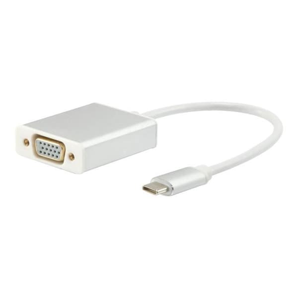 Utrusta USB-C (M) videoadapter för HD-15 (VGA) (F) 15 cm Vit