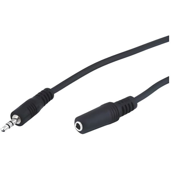 Förlängningskabel ljud stereo Jack 3.5mm m/f - Svart - 2m