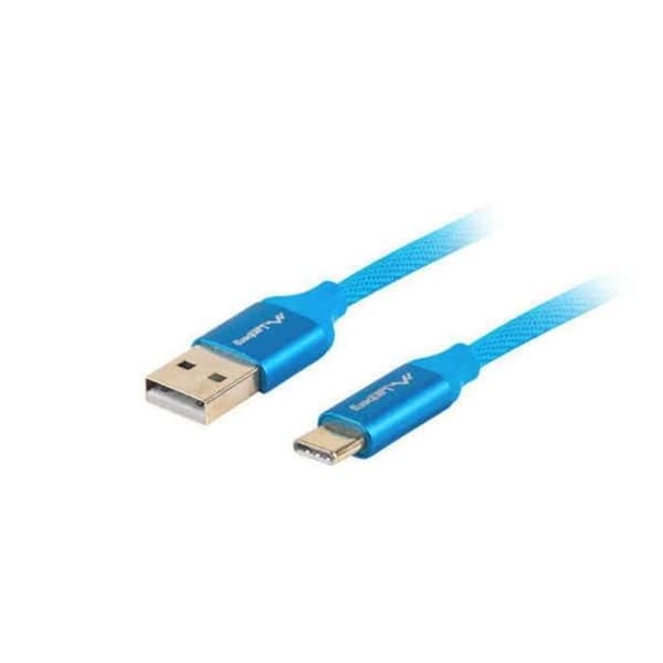 Lanberg Quick Charge 3.0 USB A till USB C Kabel Blå - - - Lanberg
