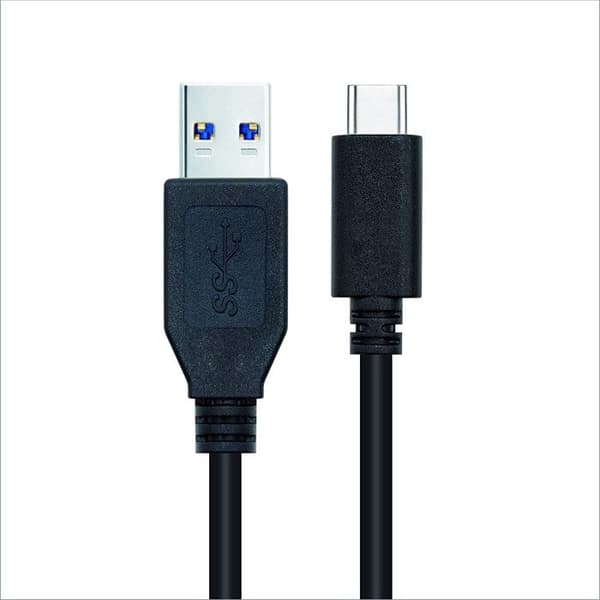 USB A till USB C-kabel - NANOCABLE - 10.01.4000 - 0,5 m - Svart - USB A och C-kontakter