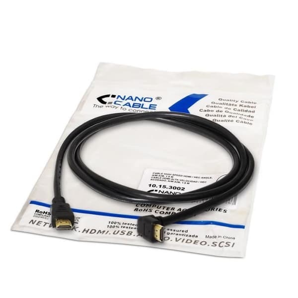 Nanokabel 10.15.3002, 1,8 m, HDMI Typ A (Standard), HDMI Typ A (Standard), 4096 x 2160 pixlar, 3D-kompatibilitet, Svart
