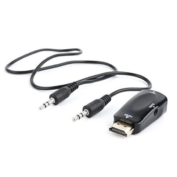 HDMI till VGA-adapter - Gembird - A-HDMI-VGA-02 - Hane till Hona - Färg Svart - 3,5 mm