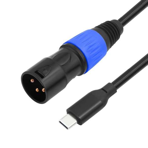 Ljudkabel USB-C hane till XLR hane 2m med 24Bit/96KHz DAC