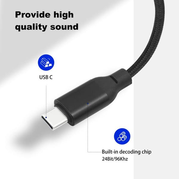 Lydkabel USB-C hann til XLR hann 2 m med 24Bit/96KHz DAC