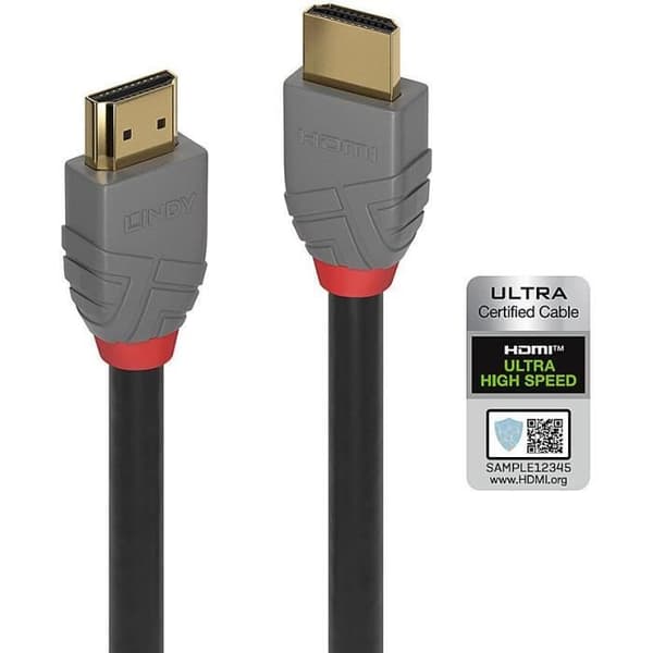 Lindy - 36952 - Ultra High Speed HDMI-kabel, Anthra Line, 1m