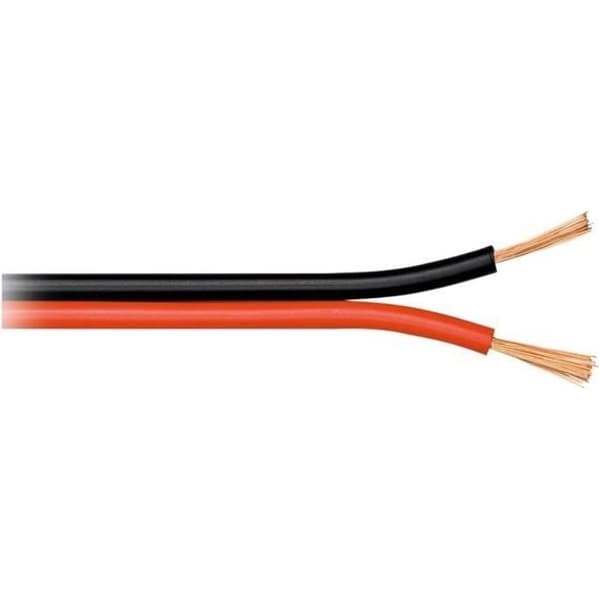 Bulk högtalarkabel - goobay - 0,75 mm² - Aluminiumledare - 10 m - röd/svart