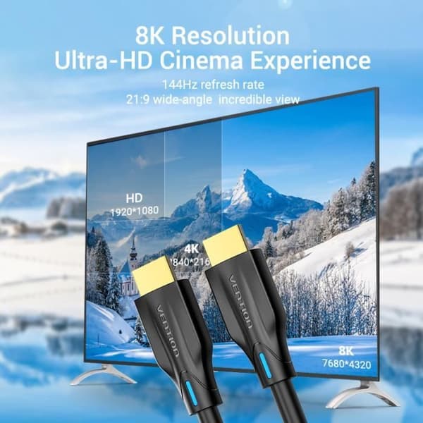 VENTION High Speed HDMI 2.1-kabel 48Gbps Dolby Vision 8K @ 60Hz (3m)