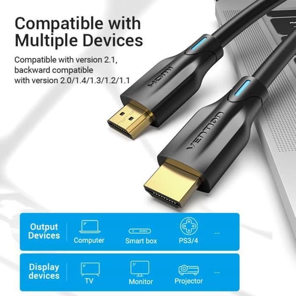 VENTION High Speed HDMI 2.1-kabel 48Gbps Dolby Vision 8K @ 60Hz (3m)