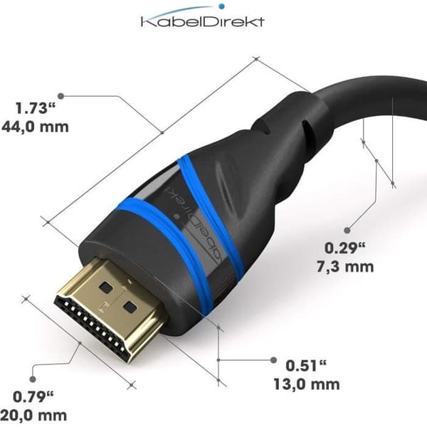 HDMI-kabel - DIREKT KABEL - 3 m - HDMI 2.1b Certifierad - 8K/10K - Ultra High Speed
