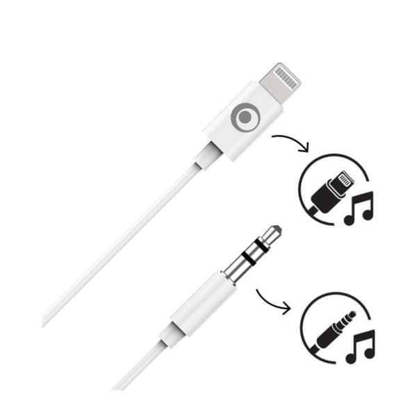 Ljudadapter Jack 3,5 mm - BIGBEN CONNECTED - Lightning - 90 cm - Mikrofon - Plug & Play