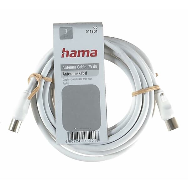 TV Antenni koaksaalikaapeli Hama 00011901 Valkoinen 3 m