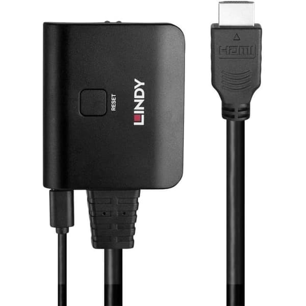 HDMI Splitter Kabel - LINDY - 4K60 - 2 Portar - HDCP 2.2 - Guldpläterade Kontakter