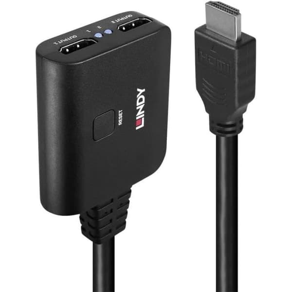 HDMI Splitter Kabel - LINDY - 4K60 - 2 Portar - HDCP 2.2 - Guldpläterade Kontakter