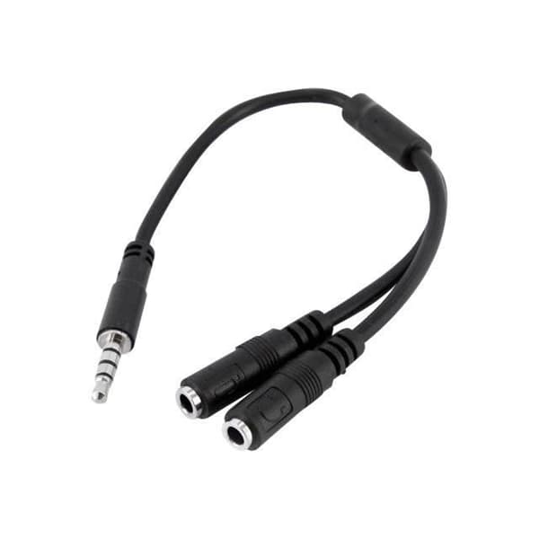 Hörlursmikrofonfördelare - STARTECH - Mini-Jack 3,5mm - Rätt anslutning - Svart
