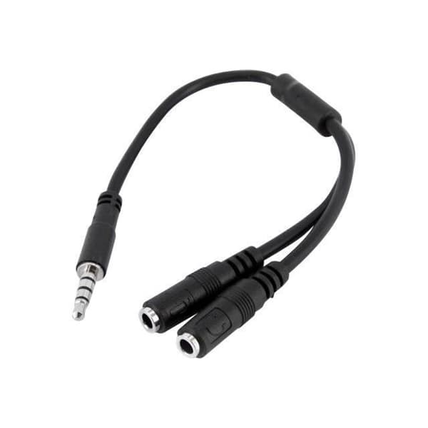 Hörlursmikrofonfördelare - STARTECH - Mini-Jack 3,5mm - Rätt anslutning - Svart