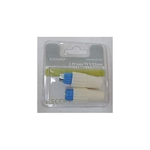 ERARD CONNECT Paket med 2 TV-uttag Elsey - 9.52 mm - 1 hane + 1 hona