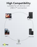 Miniatyrbild 8 av 11: USB-C™ textilkabel, 60 W, Power Delivery, 1,5 m, svart;grå