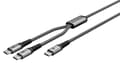Miniatyrbild 10 av 11: USB-C™ textilkabel, 60 W, Power Delivery, 1,5 m, svart;grå