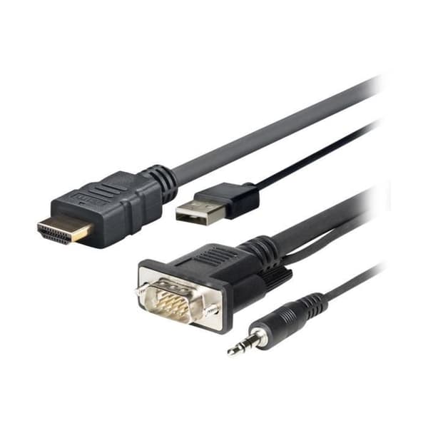VivoLink Pro HDMI-kabel HDMI - VGA - Ljud - USB HDMI (M) för USB, HD-15, Mini Stereo-telefon 3,5 mm (M) 2 m