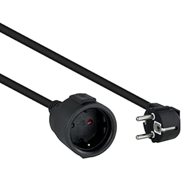 Strömförlängningskabel - NANO KABEL - 10.22.0603-BK - Han- och honkontakt Schuko - 100 % koppar - 4000 W