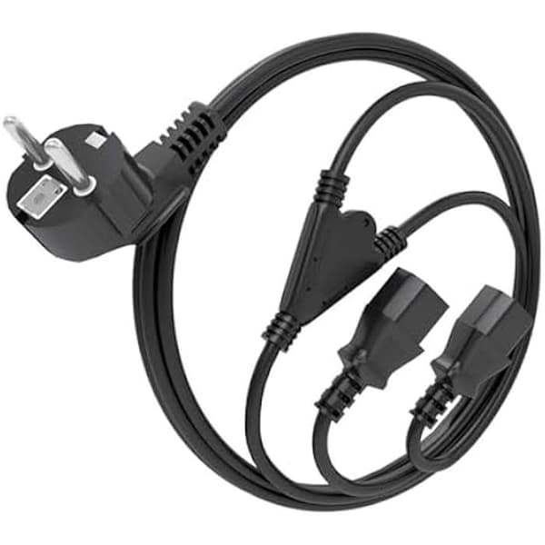 Strömkabel - AISENS - A132-0864 - CEE7/M-2XC13/H - 1,8 m - 100 % koppar