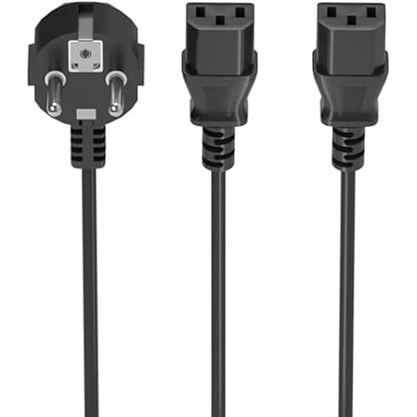 Strömkabel - AISENS - A132-0864 - CEE7/M-2XC13/H - 1,8 m - 100 % koppar