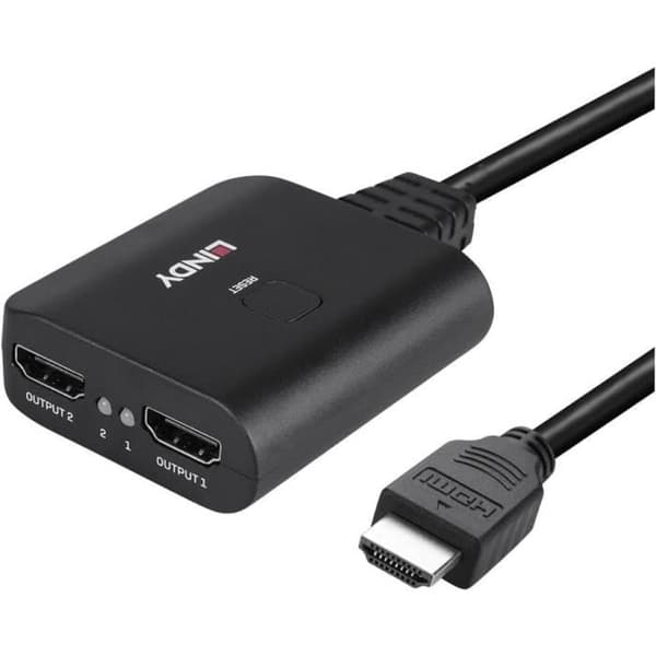 HDMI Splitter Kabel - LINDY - 4K60 - 2 Portar - HDCP 2.2 - Guldpläterade Kontakter