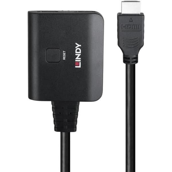 HDMI Splitter Kabel - LINDY - 4K60 - 2 Portar - HDCP 2.2 - Guldpläterade Kontakter