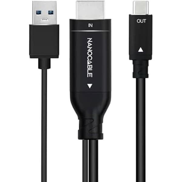 HDMI till USB-C-omvandlarkabel - NANOKABEL - 1,8 m - Plug & Play - 4K vid 60Hz - HDMI-kompatibel