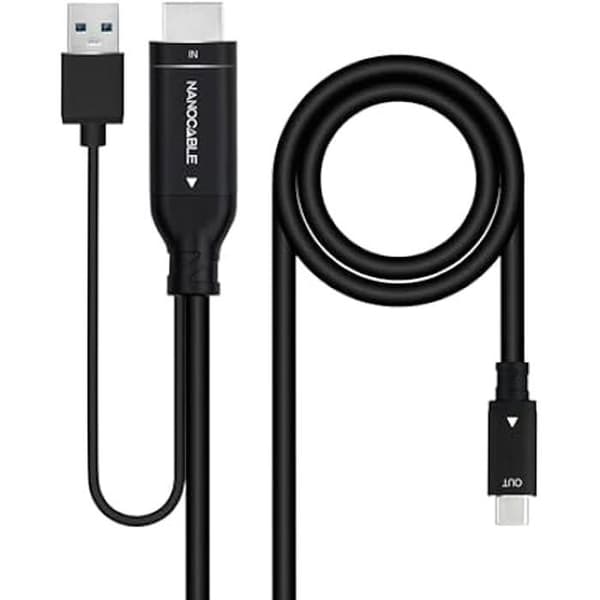 HDMI till USB-C-omvandlarkabel - NANOKABEL - 1,8 m - Plug & Play - 4K vid 60Hz - HDMI-kompatibel