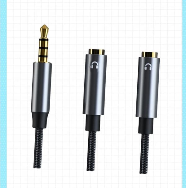 INF CB01 Hovedtelefon- og Mikrofonsplitter Adapter Audiokabel Model 1
