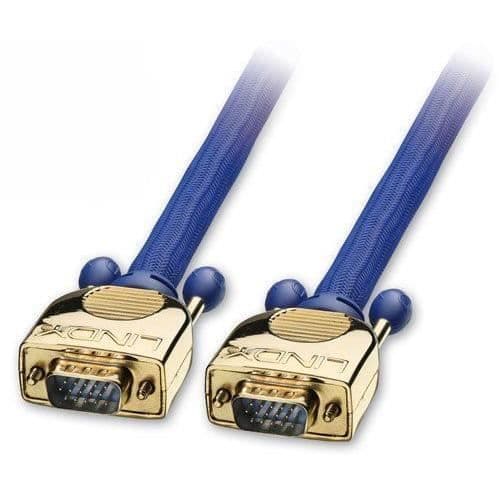 VGA-kabel - Lindy - 37743 - 0,5 m - Trippel skärmning - HD-15 hannenster