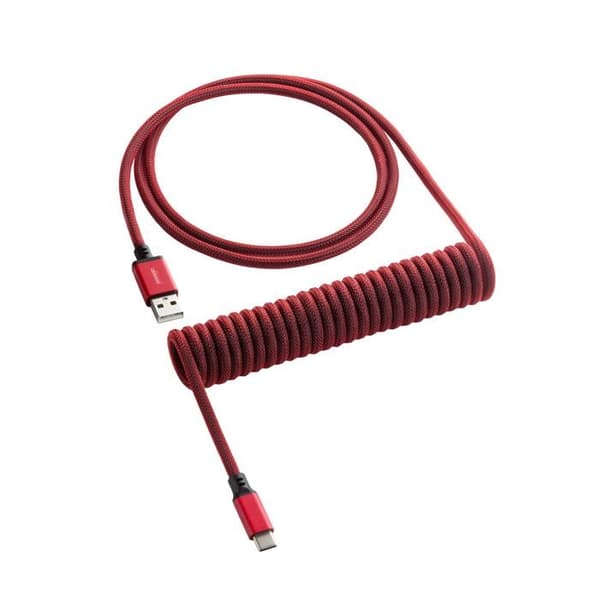 Kabeltangentbord i spiral - CABLEMOD - USB-C till USB Typ A - Republic Red - Plug-and-Play - Hållbar