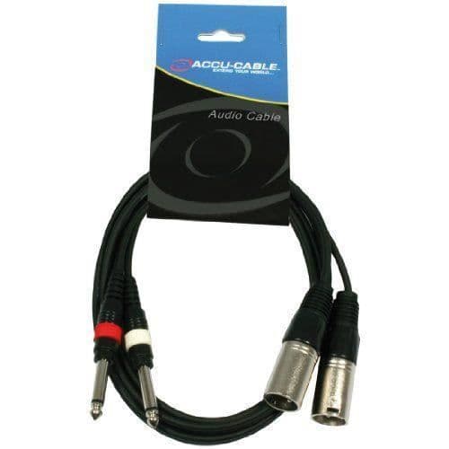 Accu Cable Kablé 2 x XLR-hane/2 x 6,3 mm Jack 3 m - AC-2XM-2J6M/3