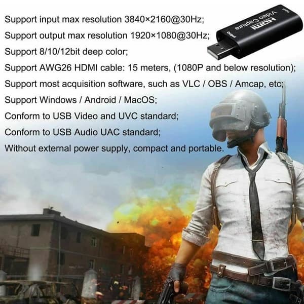 Videoinspelningskort - Pg2601 - HDMI till USB - 1080P - 15 meter - Ljud-/videoinspelning