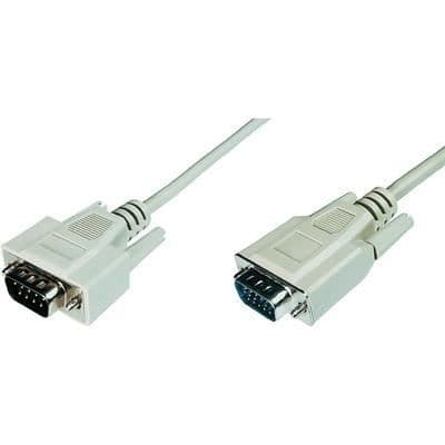VGA-kabel - Kabel och adapter - 3m - VGA hane - Skärmad - Beige