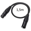 Miniatyrbild 2 av 3: XLR-kabel han XLR-hona 3 stift - 1,5m - Mikrofon Ljud Högtalare Förstärkare DMX-konsol Phonillico®