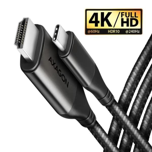 AXAGON RVC-HI2MC USB-C till HDMI 2.0-adapter, 4K/60Hz, aluminium - 1,8 m - 8595247907158