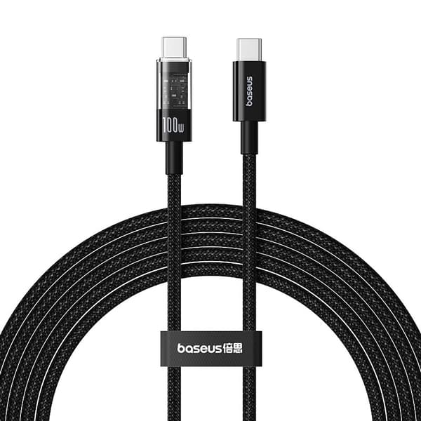Baseus Gem USB C til USB C hurtigopladningskabel 2 m 100 W Sort