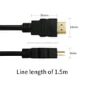 Miniatyrbild 2 av 4: HDMI kabel - 1.5M / 3M / 5M - 4K / 8K / 3D Stöd - Guldpläterad kontakt