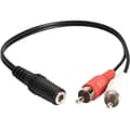 Miniatyrbild 1 av 4: 3,5 mm ljudjack hona till 2 hane RCA-adapterkabel