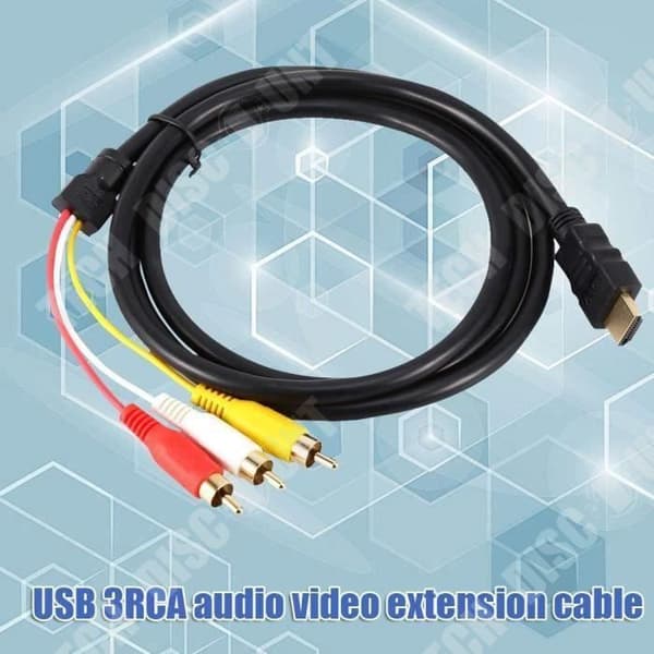 TD® CABLE-omvandlare HDMI till 3 RCA AV hane Video-Audio komponent Kabel - videoljudkontakt - datortillbehör