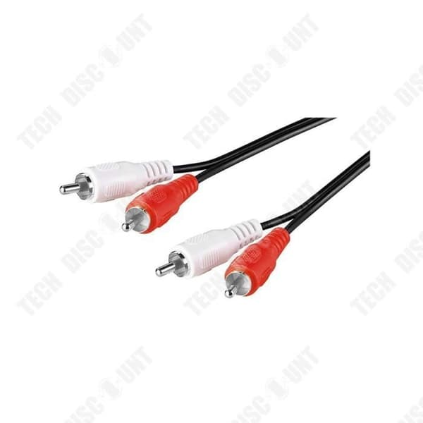 TD® linjär RCA-kabel Högkvalitetskontakt Svart med röda och vita dubbla färger Utmärkt längd för anslutning
