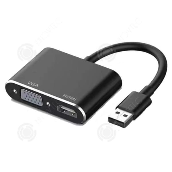 INN® Interface USB3.0 till HDMI konverter VGA projektor med kopparkärna svart extern grafikkort kabeladapter extern