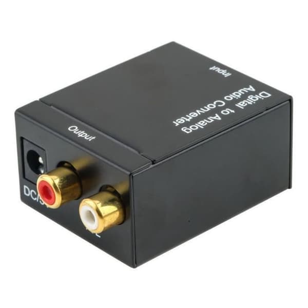 Toslink Digital Optical Converter Adapter Coax till Analog L/R RCA Adapter + Kabel