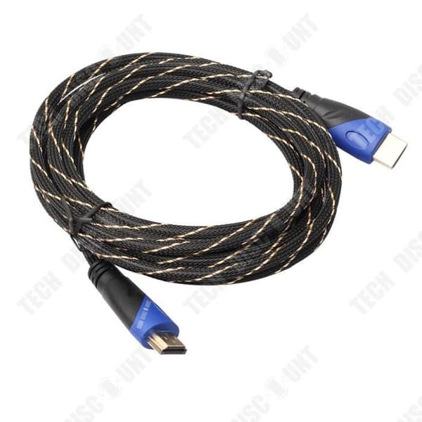 TD® blå och svart HDMI-nätverk Ljud- och videoanslutningskabel HD-kabel 3D-data Dator-TV-anslutning Konverteringskabel