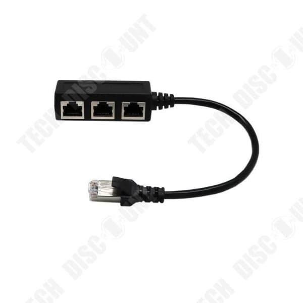 TD® RJ45 1 till 3 Ethernet LAN-nätverk 3-vägs splitterkabelförlängningsadapter Tillbehör Anslutningsenheter 3 ingångar