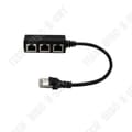 Miniatyrbild 3 av 4: TD® RJ45 1 till 3 Ethernet LAN-nätverk 3-vägs splitterkabelförlängningsadapter Tillbehör Anslutningsenheter 3 ingångar