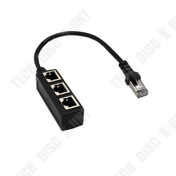 TD® RJ45 1 till 3 Ethernet LAN-nätverk 3-vägs splitterkabelförlängningsadapter Tillbehör Anslutningsenheter 3 ingångar